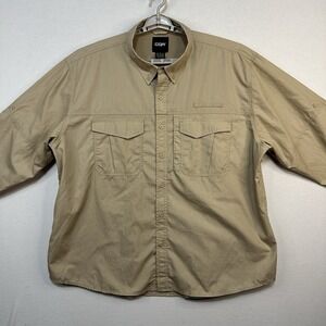 CQR Tactical Shirt Beige Long Sleeve Button Down Rip‎ Stop Men's 3XL